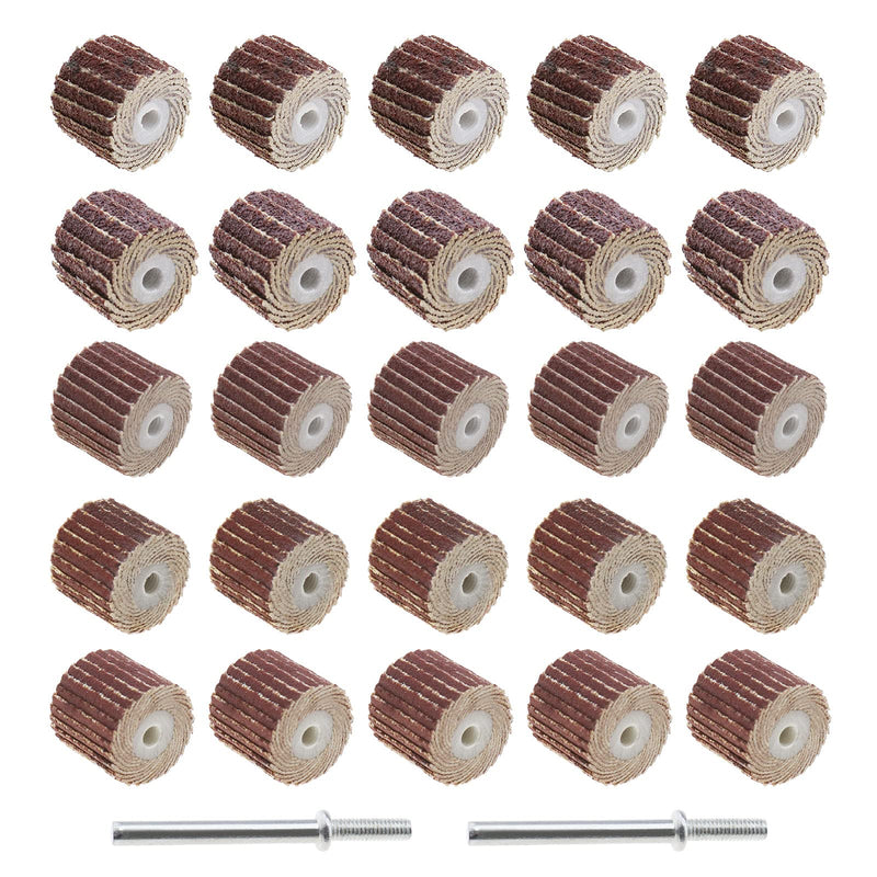 20Pcs 80/120/240/320/600 Grit Flap Wheel Sandpaper Sanding Disc for Rotary Tools with Long Handle Shank Mandrel 13x12x3mm/0.51x0.47x0.12inch Emery Cloth Polish Tool Accessories 80,120,240,320,600 Grit