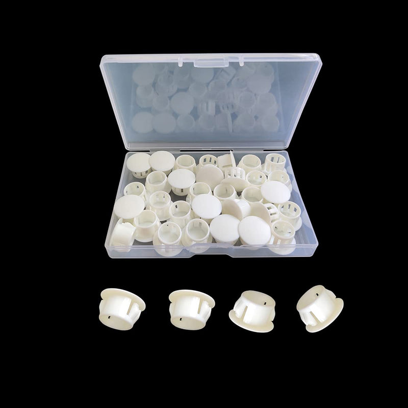 30 Pcs White Hole Plugs 13mm (1/2") White Plastic Hole Plugs White Plastic Plugs for Holes Hardware Plugs Cabinet Hole Plugs Screw Hole Plugs Plastic Plugs for Holes (White) 13mm (1/2")