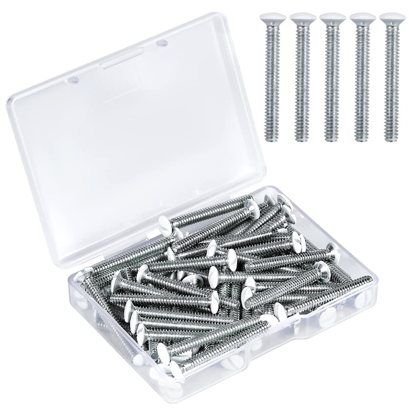 AIEX Long 6-32 Thread White Wall Plate Screws Outlet Cover Screws Switch Cover Screws Replacement (35Pcs, 1.2Inch, White) 35Pcs, 1.2Inch, White