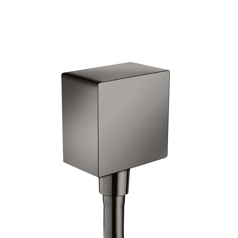 AXOR ShowerSolutions Handheld Shower 1/2-inch Thread Connection Modern in Polished Black Chrome, 36732331 Wall Outlet