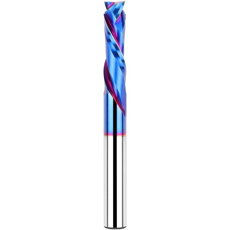 Spiral Router Bits Up Down Compression Bit 1/4 inch Cutting Diameter with Nano Blue Coated, 1/4 inch Shank Solid Carbide CNC End Mill for Wood Carving Engraver Milling Cutters COMPRESSION CUT