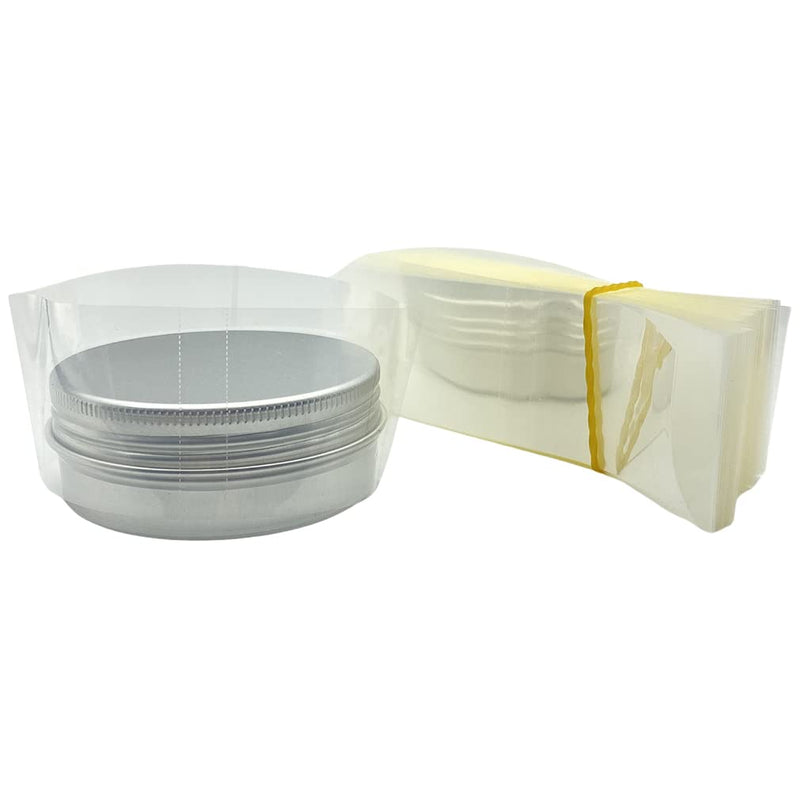 200Pcs Heat Shrink Wrap Film Shrink Seal Bands for 2oz/60ml Aluminum Tin Jar, Easy to Use, Make Products More Professional (For 60g Aluminum Jar) For 60g Aluminum Jar