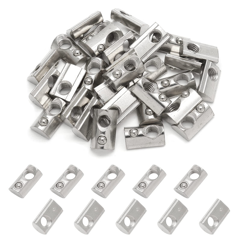 30Pcs M8 Spring T Nut 4040 Aluminum Extrusion T Nuts, Roll-in T Spring Nuts, M8 Half Round T Nut Tee Slot Nuts for 3D Printer, CNC Router, 4040 Series Aluminum Extrusion Profile with Slot 8mm 30 Pack 4040 Series M8