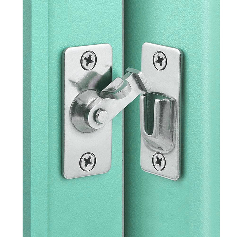 WANLIAN Mini Size 90 Degree Door Latch Sliding Door Lock Screen Door Latch Pocket Door Latch Silver1