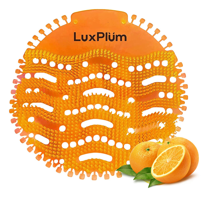 Urinal Screens Deodorizer 10 Pack - Orange Urinal Screen Deodorizer Urinal Mats With Splash Control - For Wet Dry Urinals, Reduces Odors - Urinal Cakes, Urine Odor Eliminator, and Toilet Deodorizer