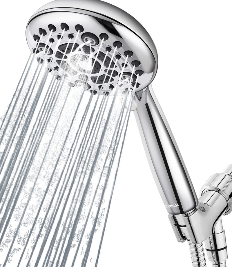 6 Spray Modes High Pressure Handheld Showerhead Set Upgraded 5 Inches Shower Head with Handheld Spray Premium Chrome Handheld Shower Head 60 Inches Stainless Steel Hose-1-Min Install 6 Modes ‎Premium Chrome