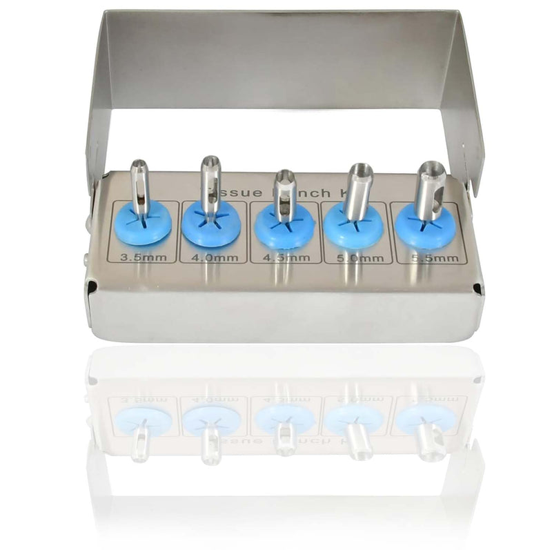 Dental Tissue Punch Kit 5 Pcs Set Free Bur Holder DN-2327