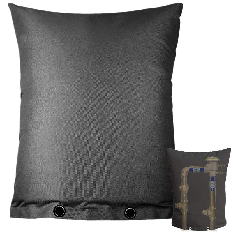 Backflow Preventer Cover Insulated Pouch,Outdoor Pipe Insulation Cover,Winter Well Head Cover Water Well Pump Covers Sprinkler Valve Cover Insulated (Black 17" W×21" H) Black 17''W x 21''H