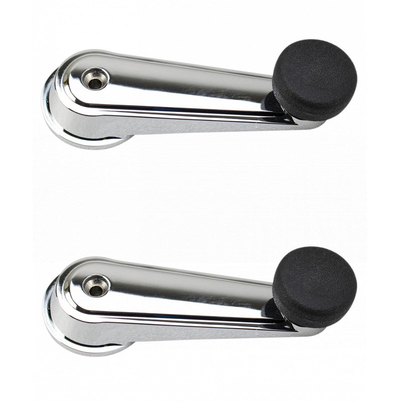 TRQ Window Crank Handle Set Chrome & Black Compatible with 1995-2003 Mack CH 2008-2009 CHU 2001-2007 CV 2006-2007 CXP CXU GU7 GU8