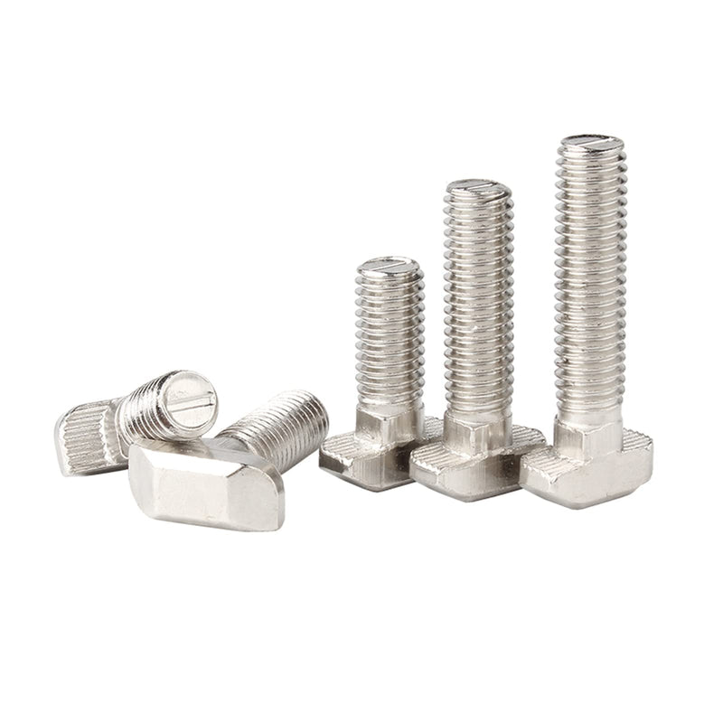 Metric M5 x 16mm Thread T Slot,Drop-in Bolt T-Bolt,Hammer Head Bolt,T Screw Stud for 2020 Series Standard 6mm T-Slot Aluminum Extrusion Profile,Carbon Steel Nickel Plated (2020 Series,20Pcs)