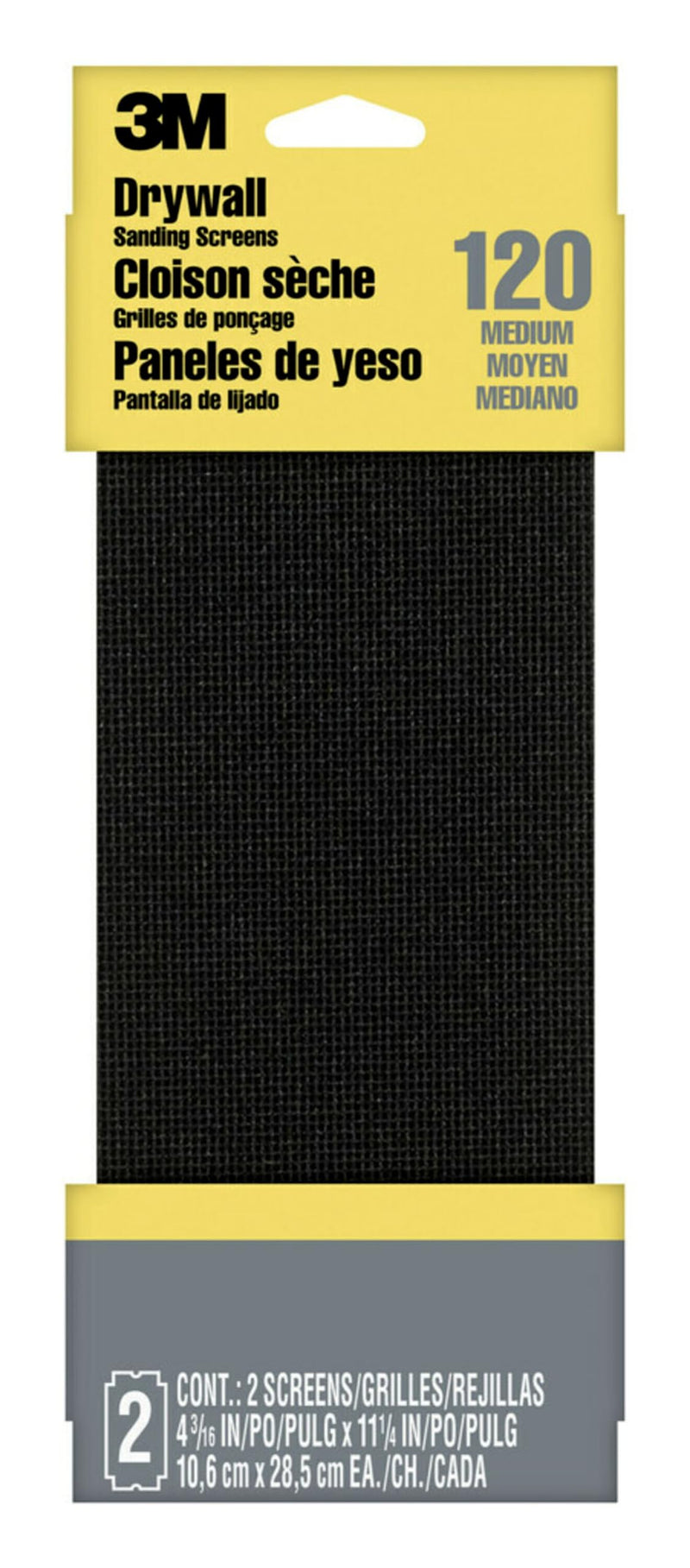 3M™ Drywall Sanding Screens, 9090NA-DC, Medium Grit, 4-3/16in x 11-1/4in, 2-Screen Pack, Open Stock