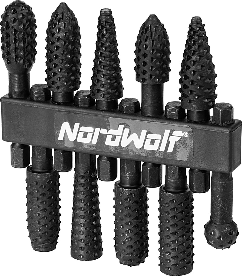 NordWolf 10-Piece Rotary Burr Wood Carving Rasp Files Set, with 1/4" Hex Shank for Wood & Rubber Deburring, Shaping and Grooving - NewNest Australia