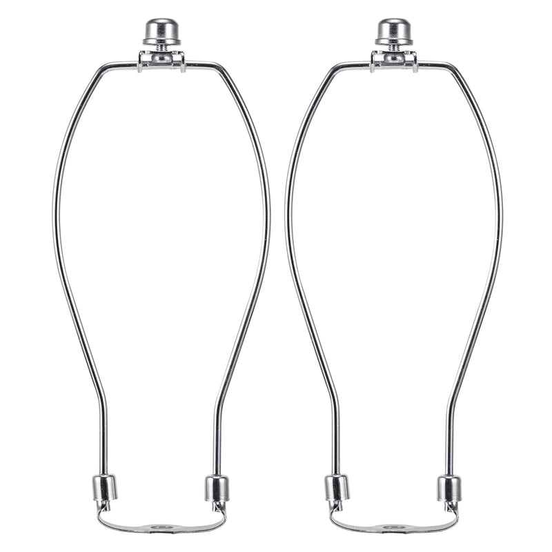 9 Inch Nickel Lamp Harp Holder Kit with Finial and Detachable Saddle Base, Light Duty, Saangseon Set of 2 DIY Lighting Accessories Horn Frame Lampshade Bracket 9 Inch