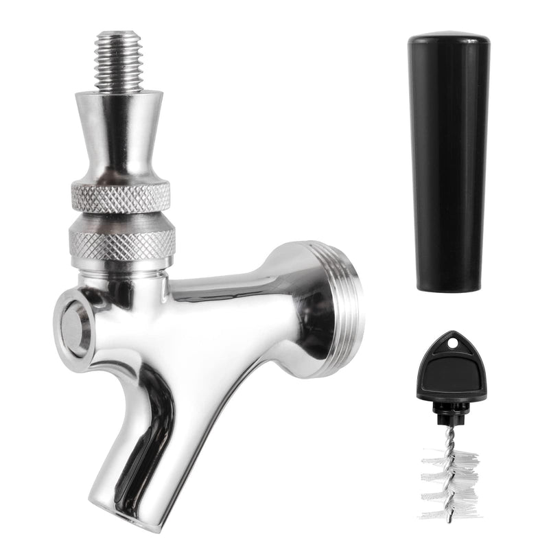 Beer Faucet Stainless Steel Beer Tap Faucet Keg Tap with Beer Faucet Tap Handle, Beer Tap Faucet Plug, Draft Beer Keg Tap Faucet for US Standard Kegerator Beer Tower Beer Shanks Beer Dispensing