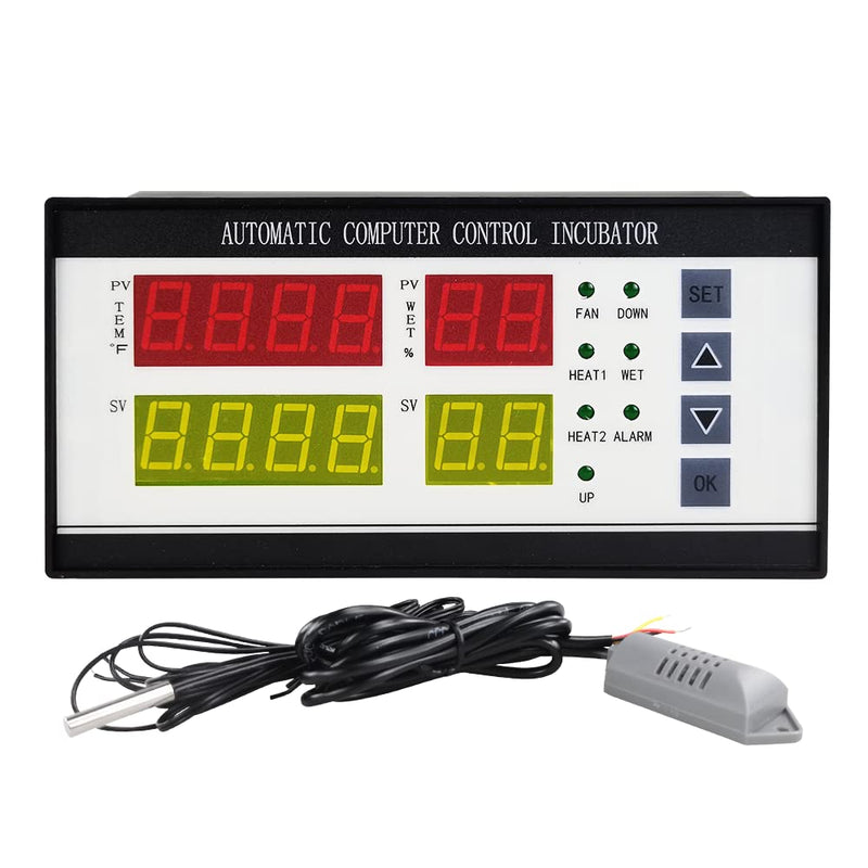 Fahrenheit Temperature Controller Thermostat AC 100V ~ 240V Full Automatic Control System Egg Incubator Machine with Temperature Humidity Sensor Probe