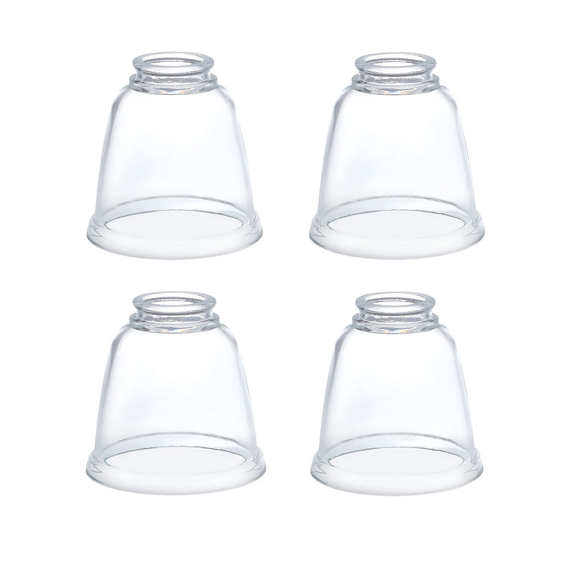 Aspen Creative 23127-4 Contemporary Clear Ceiling Fan Replacement Glass Shade, 2-1/8" Fitter, 4-5/8" Diameter x 4-1/2" Height, Clear, 4 Pack 2-1/8" F x 4-5/8" B x 4-1/2" H