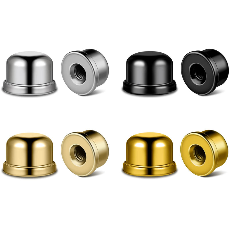 Honoson 8 Pcs 1/2 Inch Lamp Finial Tapped 1/4-27 Lamp Finials Caps Knob Accessories Tall Plated Steel Finials for Light Shade Holder Harp Tops(Gold, Silver, Black, Bronze) Gold, Silver, Black, Bronze