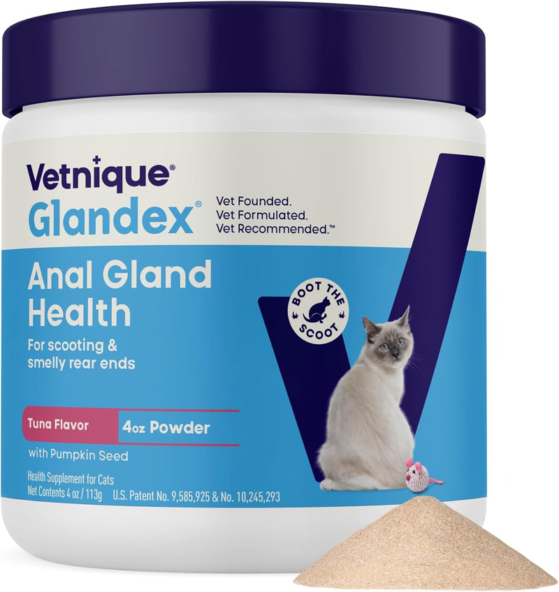 Vetnique Glandex Anal Gland Health product for cats with a cat on the label.