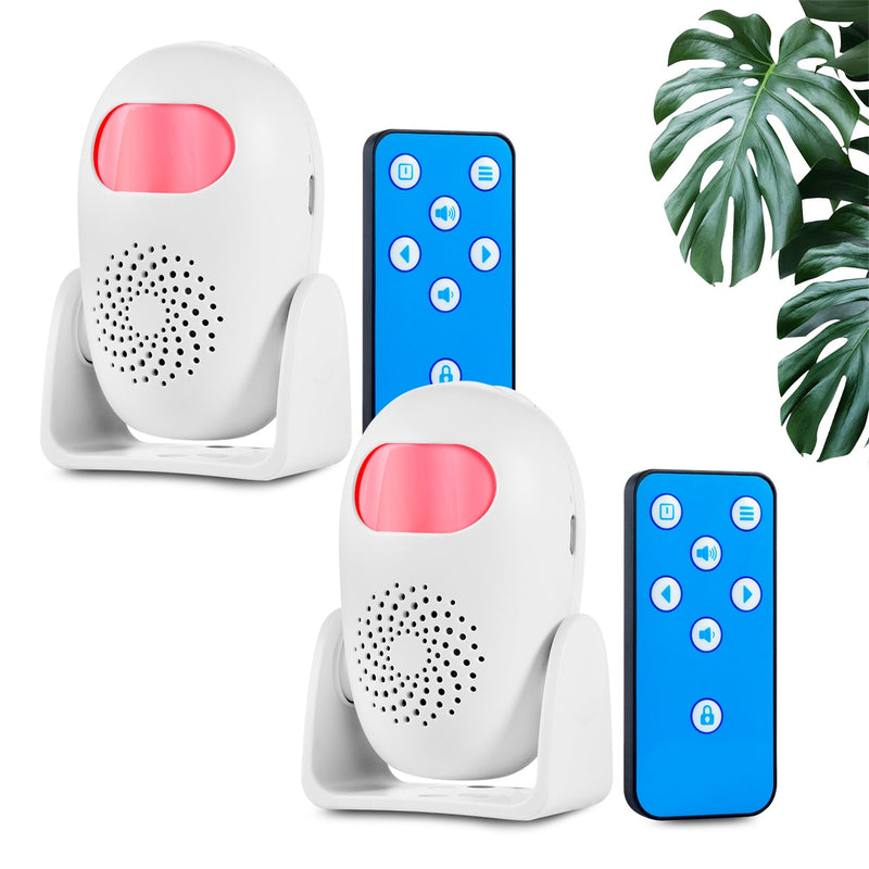 Motion Sensor Alarm with 17 Chimes 3 Alarm Modes 4 Volume Levels Wireless Motion Detector Alarm with Remote 110dB Home Security Alarm (2 Motion Detector, 2 Remote Control) Motion Sensor Alarm-2Pack