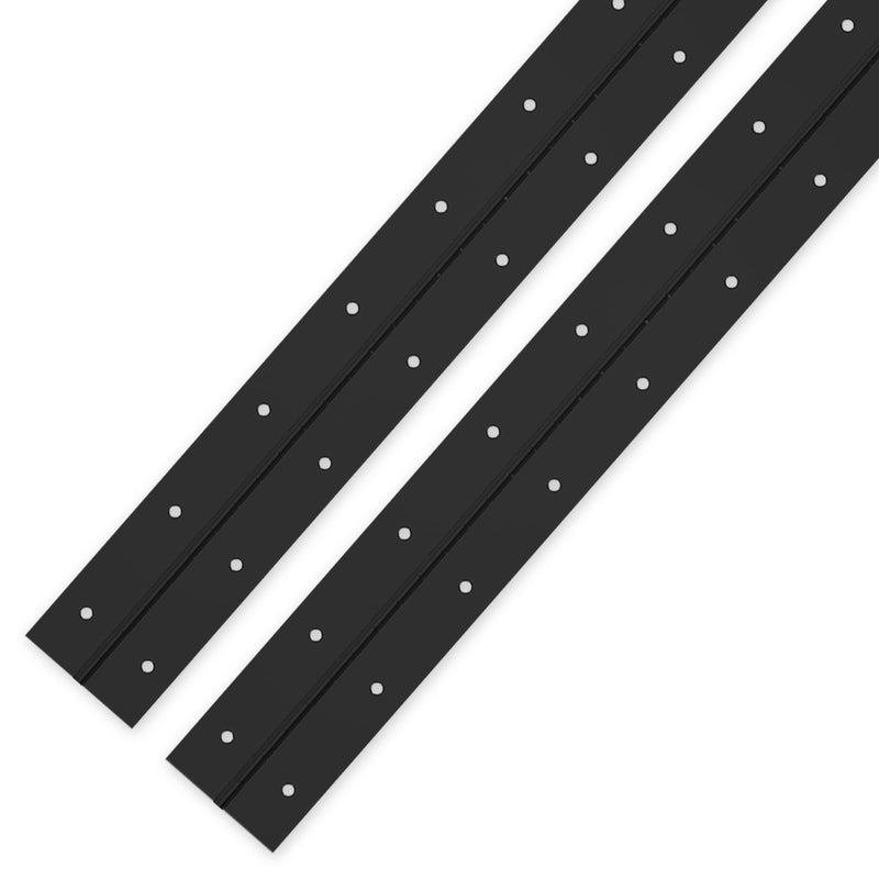 Black Piano Hinges 18Inch, 2PCS Heavy Duty Stainless Steel Piano Hinge with Hole, 0.05" Thickness/1.2" Open Width Continuous Hinge for Folding Cabinet Door Butt Hinge 18 Inch Black