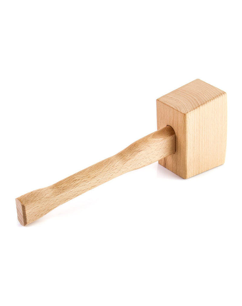 QWORK Wooden Mallet, 9.5" Manual Ice Hammer Mallet Beech Solid Carpenter Wood Hammer Woodworking Hand Tool 1 Pack