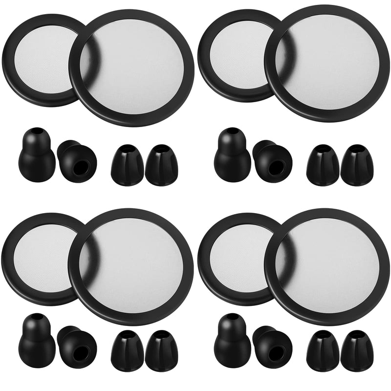 BBTO 24 Packs Stethoscope Spare Parts Kit, Black Stethoscope Replacement Parts Stethoscope Accessories Stethoscope Ear Tips Accessories for Stethoscope (Adult) (Adult and Pediatric) Adult and Pediatric