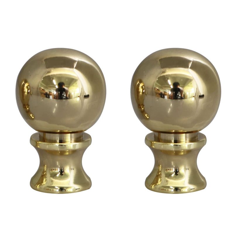 2PCS 1-1/2 Inch Lamp Finial Small Spherical Lamp Finishes for Lampshades, Polished Brass