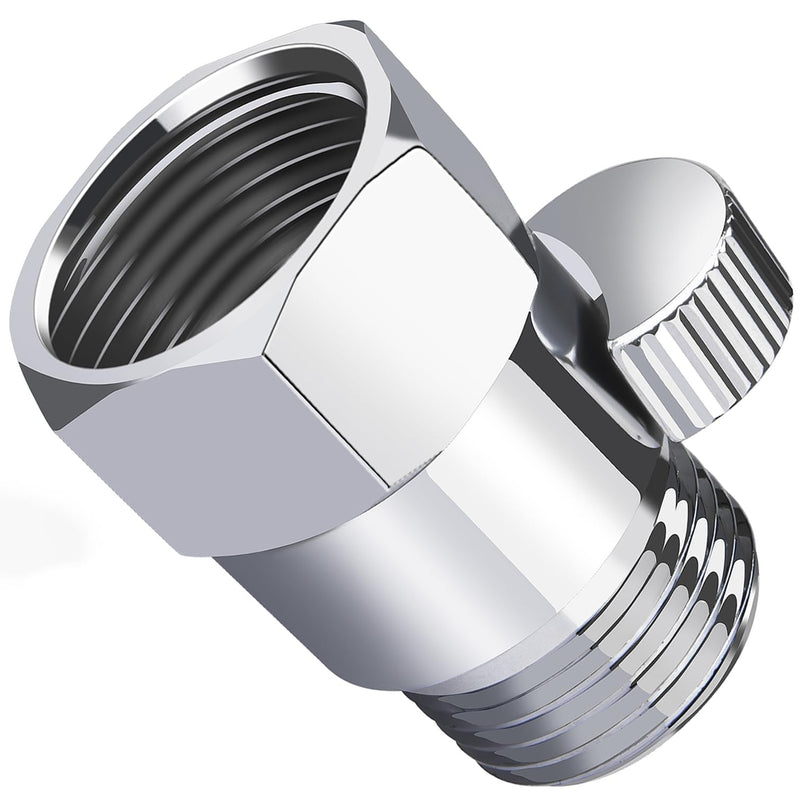 Brass Shower Flow Control Valve: Shower Head Shut Off Valve(Female and Male), MAYYAYA Water Flow Control Valves, for Handheld Shower Head or Bidet Sprayer- Handle Lever (Chrome) Chrome