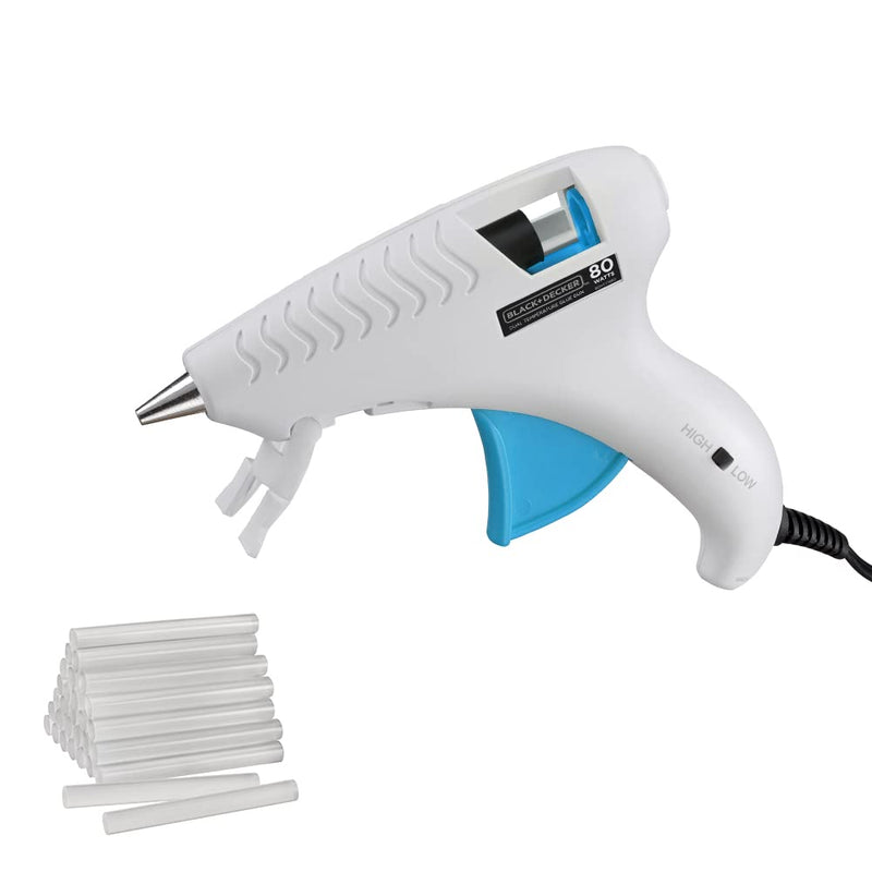 BLACK+DECKER Hot Glue Gun Kit, White (BDHT70001) Corded Glue Gun