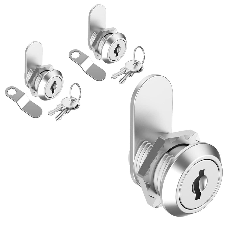 2 Pack Cabinet Locks with Keys, 5/8" Cam Lock Keyed Alike, Mailbox Lock Replacement Secure File Drawer Tool Box RV Door, Zinc Alloy 2 Pack 5/8 Inch