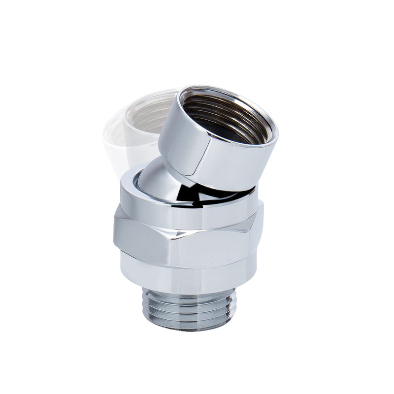 NearMoon Shower Head Swivel Ball Adapter - Solid Brass Shower Connector Ball Joint Adjustable Universal Shower Arm Extension Component (Chrome Finish) Chrome Finish