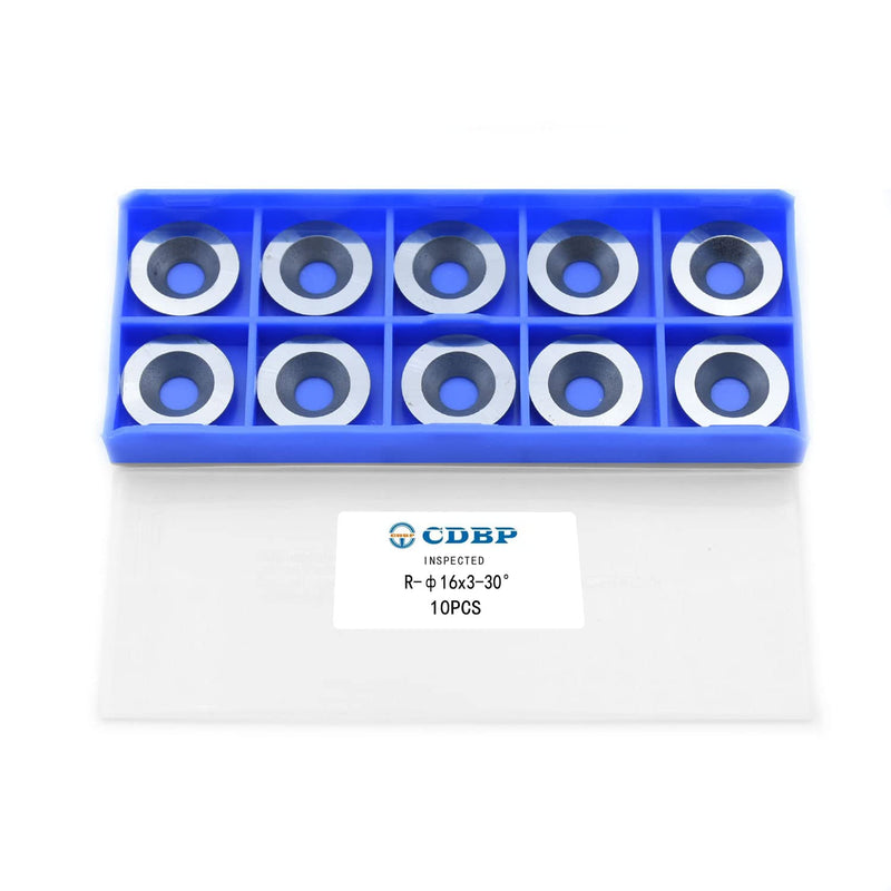 16mm(5/8 inch) Round Carbide Inserts for Woodturning, R16x3mm Indexable Carbide Cutter fits for DIY Woodworking Lathe Wood Turning Finisher Hollower Tools, Ci0, 10 Pcs 1