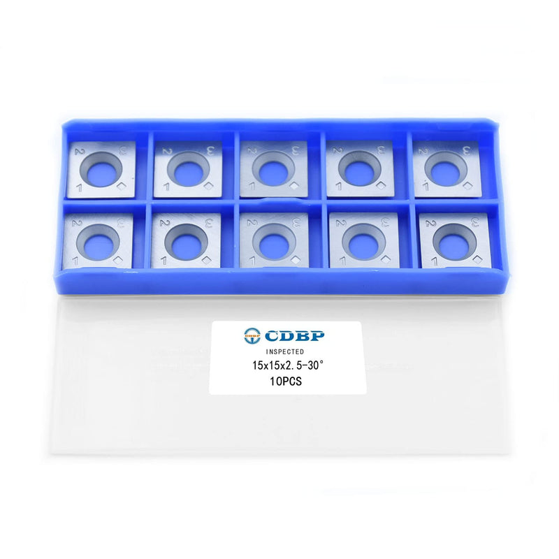 15mm Square Straight Carbide Inserts for Woodturning, 15×15×2.5mm Replacement Cutter Knives for Woodworking Fits Spiral, Helical Planer Cutter, Head Wood, Lathe, Turning Tools, Ci1, 10pcs 10