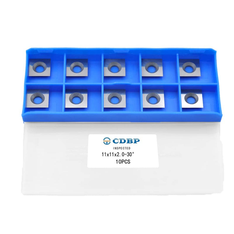 11mm Square Straight Carbide Inserts for woodturning, 11×11×2.0mm Replacement Cutter for Woodworking Fits Spiral Helical Planer Cutter Head or lathe Turning Tipped, 10pcs 11x11x2mm