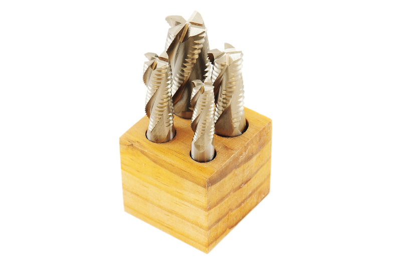 Shars 4 Flute M2AL Roughing End Mill Set 4 pcs 1/4" to 1/2" 404-9040 P