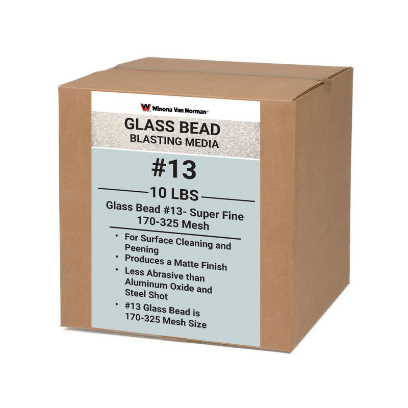 Glass Bead #13 Sand Blasting Media - Ultra-Fine Size - 170-325 Mesh - Glass Bead Media for Sandblasting (10lbs) 10.0 Pounds