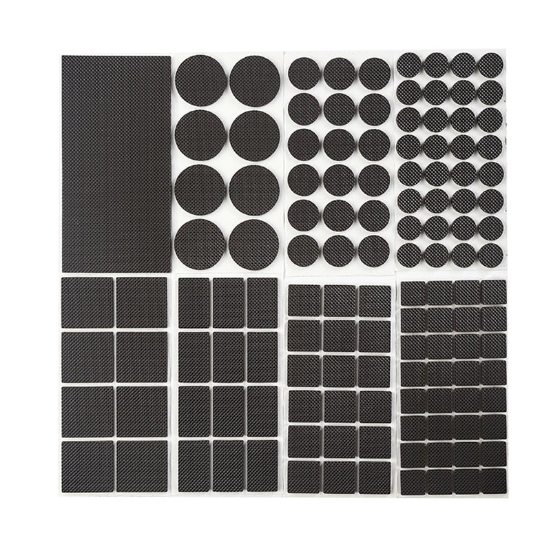 Non Slip Furniture Pads - Round, Square, Rectangle, Furnigear Premium 129 Pieces Furniture Grippers Chair Leg Pads Self Adhesive Rubber Chair Feet- Anti Scratches Furniture Pads for Hardwood Floors Mix 129pcs-Round, Square, Rectangle