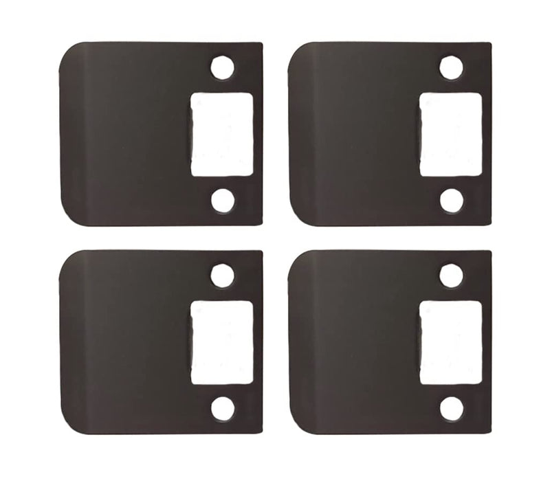 QCAA Solid Brass Extended Lip Strike, 2-1/2"X2-1/4, Oil-Rubbed Bronze, 4 Pack, Made in Taiwan