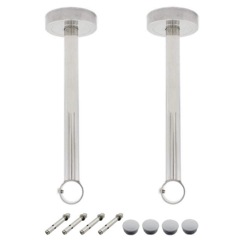 2 Pack Ceiling Mount Bracket, Stainless Steel Wardrobe Pipe Bracket Rod Holder Ceiling Holder, ULIFESTAR Shower Curtain Closet Wardrobe Rod Lever Support Holder Pipe Flange Socket (D*H)26*300mm/1*12'' 72x26x300mm/2.8x1x12'' - NewNest Australia