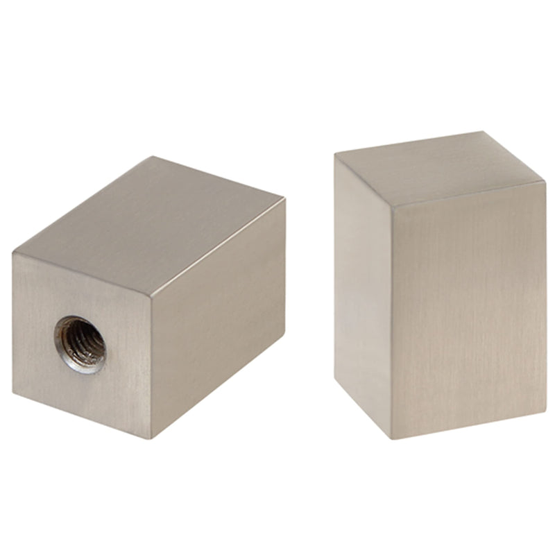 ASPEN CREATIVE 24031-22 Rectangular Cube Finial for Lamp Shade, 2 Pack, Brushed Nickel