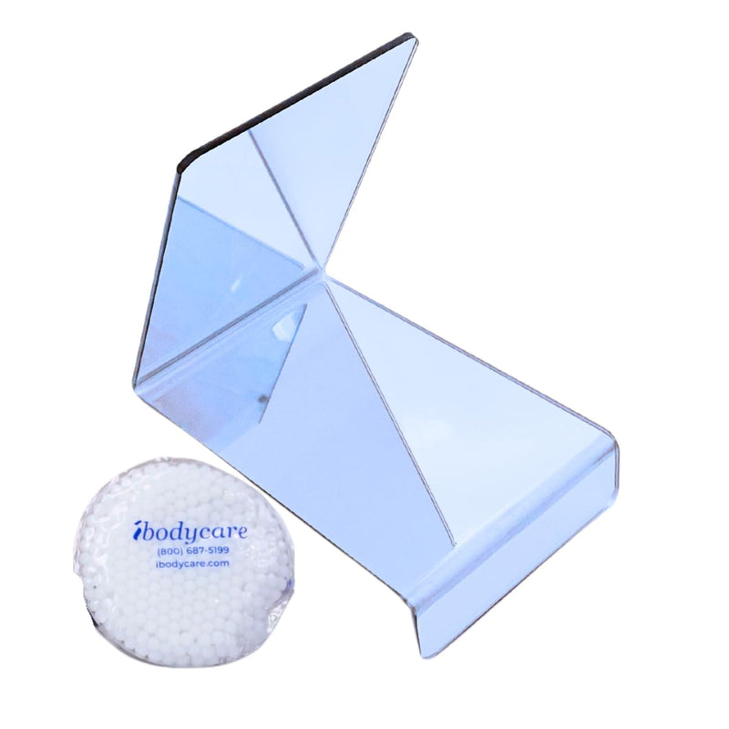 2-Way Vitrectomy Mirror with Ice Pack, 4 inch, for Eye Surgery Recovery, use for Prone Position, Seated Support Chairs, Desktop Units, Face Down Recovery 8"L x 4"W