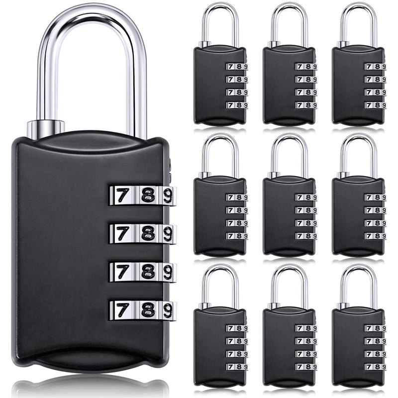 Moxweyeni 10 Pcs 4 Digit Combination Lock Small Combo Luggage Number Locks Outdoor Waterproof Padlock for Traveling Toolbox Gym Door Locker Suitcases Employee Hasp Storage