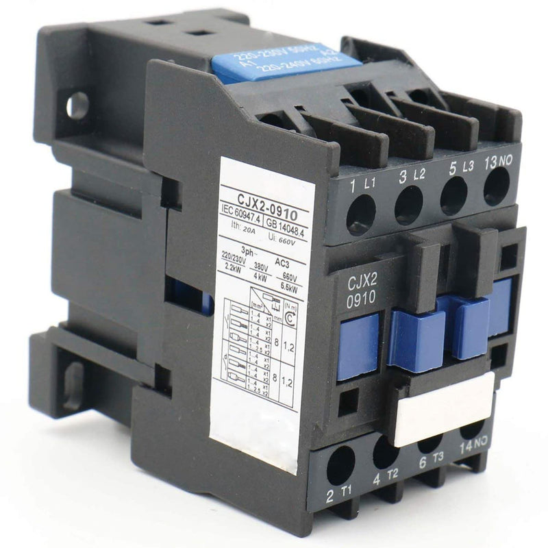 XMHF AC Contactor CJX2-0910 220V 50/60Hz Coil 3 Pole Normally Open 660V Ui 20 Amp