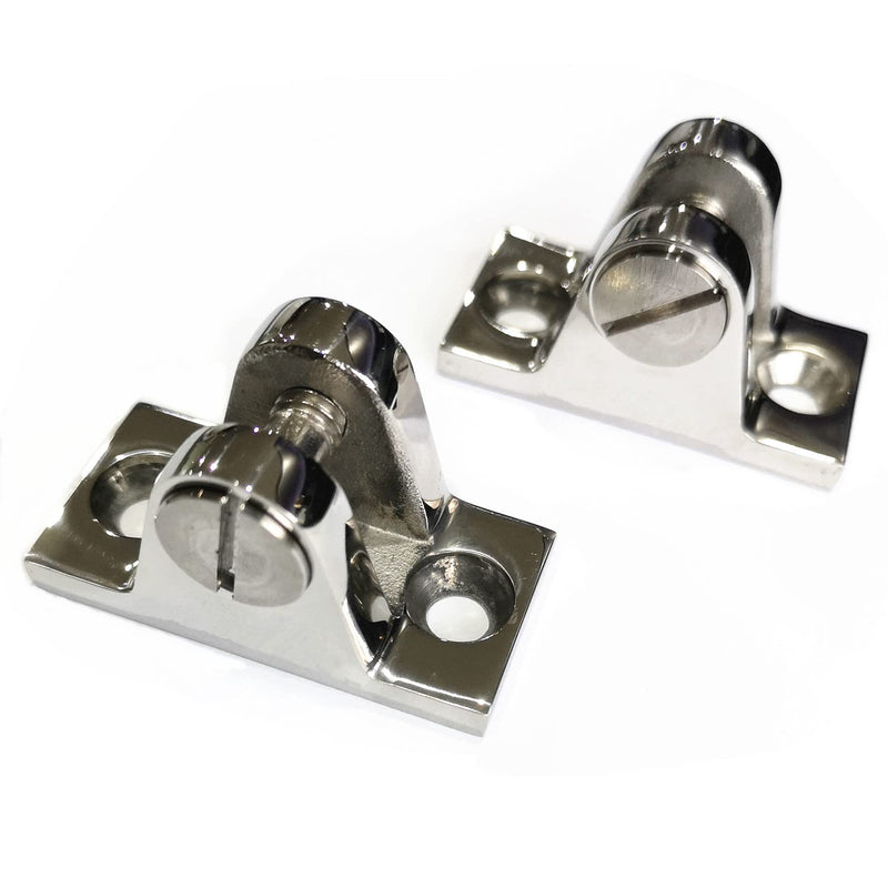 NRC&XRC Marine Grade 316 Stainless Steel Mirror Polished Marine Bimini Boat Top Side Mount Deck Hinge Fitting Hardware