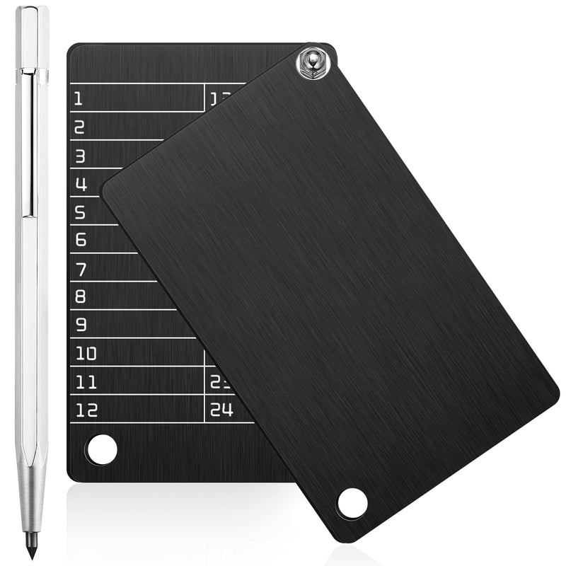 2 Pcs Crypto Wallets and 1 Pcs Metal Plate Marking Pen, Cryptocurrency Wallets for Hardware Cold Backups Seed Storage for Bitcoin Compatible with Bip39 Hardware(Black) Black