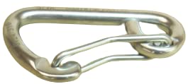 US Stainless 2 Pieces Stainless Steel 316 Spring Hook Carabiner 5/16" (8mm) with Curved Gate Safety Clip Marine Grade