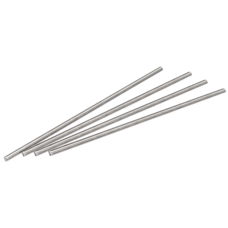 uxcell 4Pcs M5 x 200mm Fully Threaded Rod 304 Stainless Steel Right Hand Threads