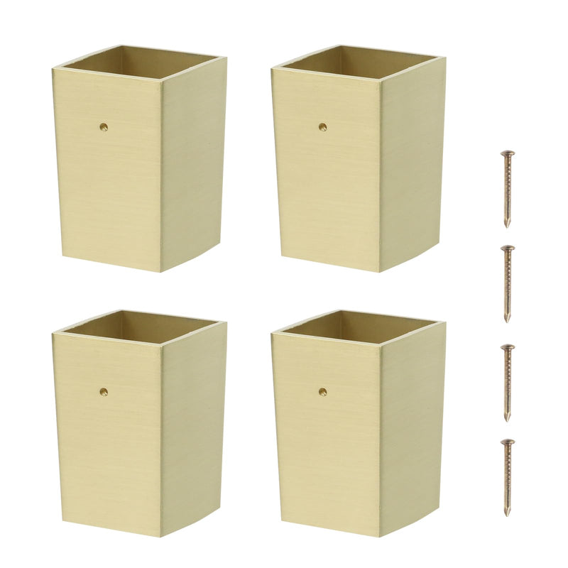 T Tulead 4PCS Table Feet Cover Caps Zinc Alloy Furniture Legs Covers Golden Cabinet Sofa Feet Caps Upper Inner Width: 35mm/1.37", Bottom Inner Width: 1.22" 39x50mm