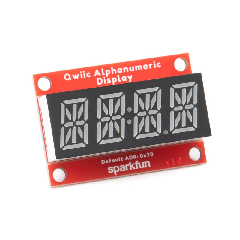 SparkFun Qwiic Alphanumeric Display - Green - 14-Segment Alphanumeric Display No Soldering Required 128 Patterns Maximum Display Segment Numbers 2X Wall mounting Points