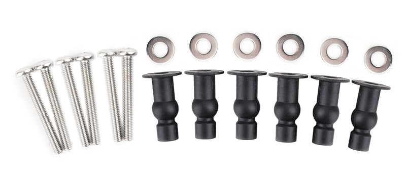 6 Pack Toilet Seat Hinges Screws Top Mount Nuts Screws Toilet Seat Fixings Expanding Rubber Toilet Seat Bolts Kit Compatible Black
